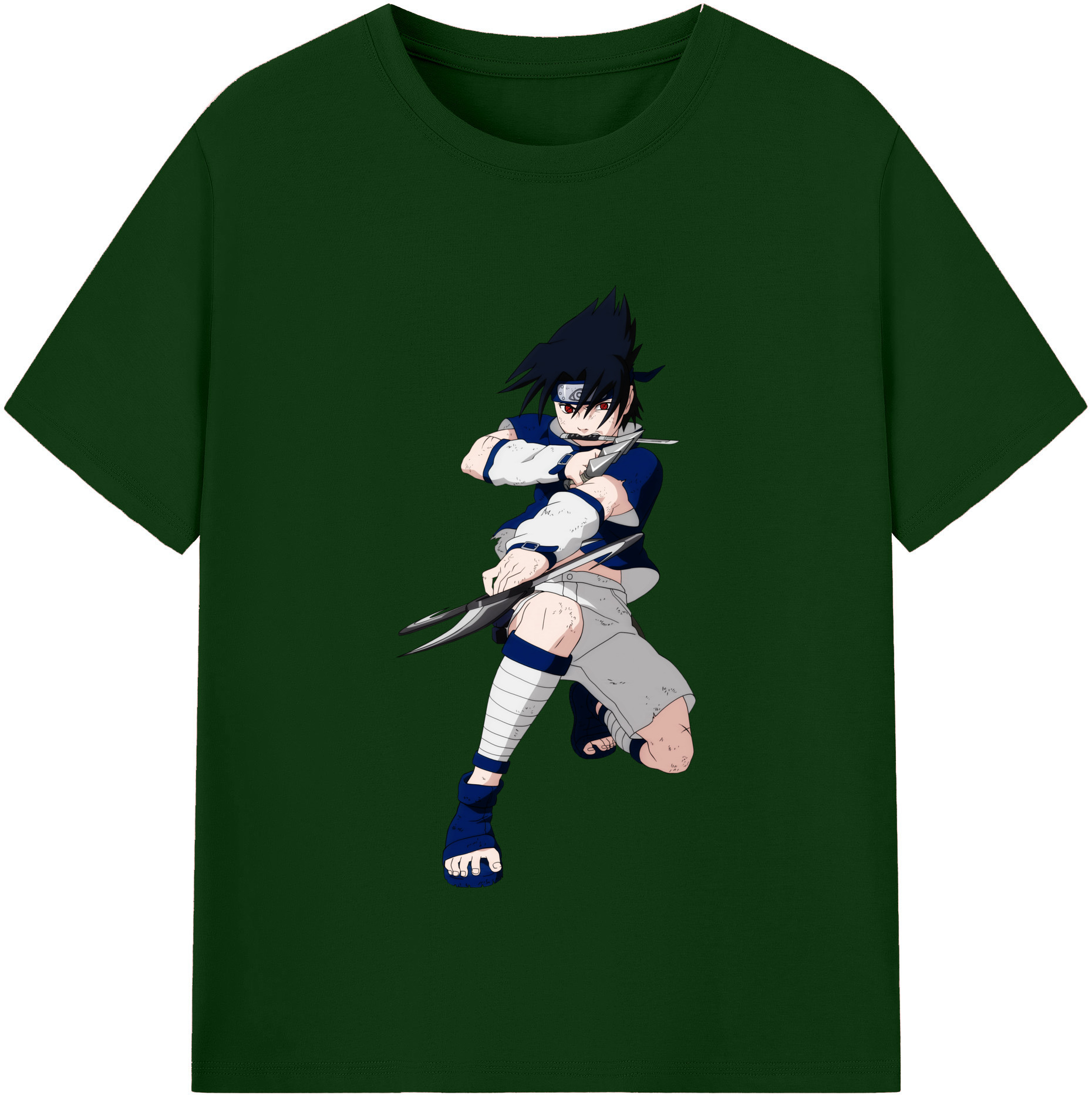 （画像用） NARUTO -ナルト- うちは サスケ Uchiha Sasuke 綿100％半袖Tシャツ（フロントプリント）